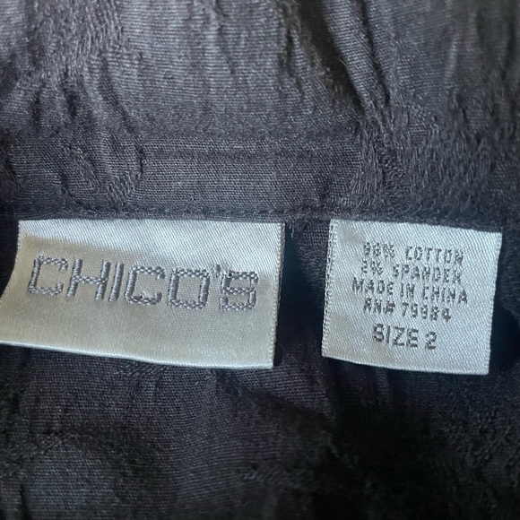 Chico’s women’s  Black Textured button down Shirt/jacket size large (12) Chico 2 - Picture 6 of 7